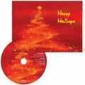 Gold Christmas Tree Holiday Greeting Card w/ Matching CD
